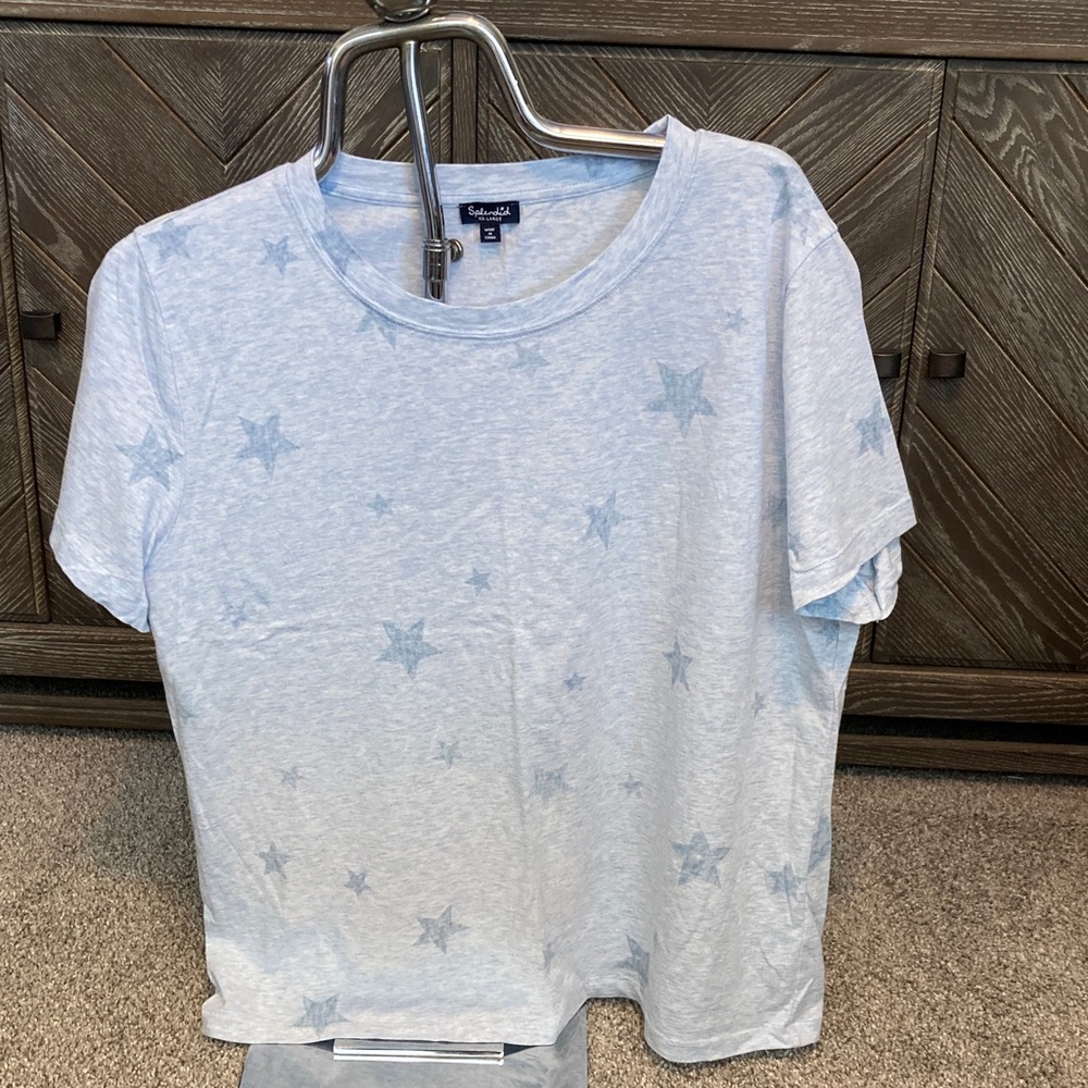 Splendid Pale Blue Star Tee - Short Sleeve